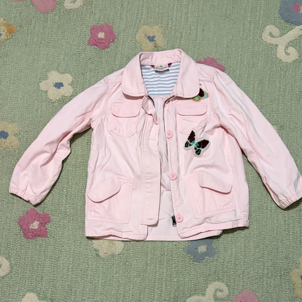 Girls' Hannah Anderson Pink Butterfly Jacket - Lightweight Kids Coat